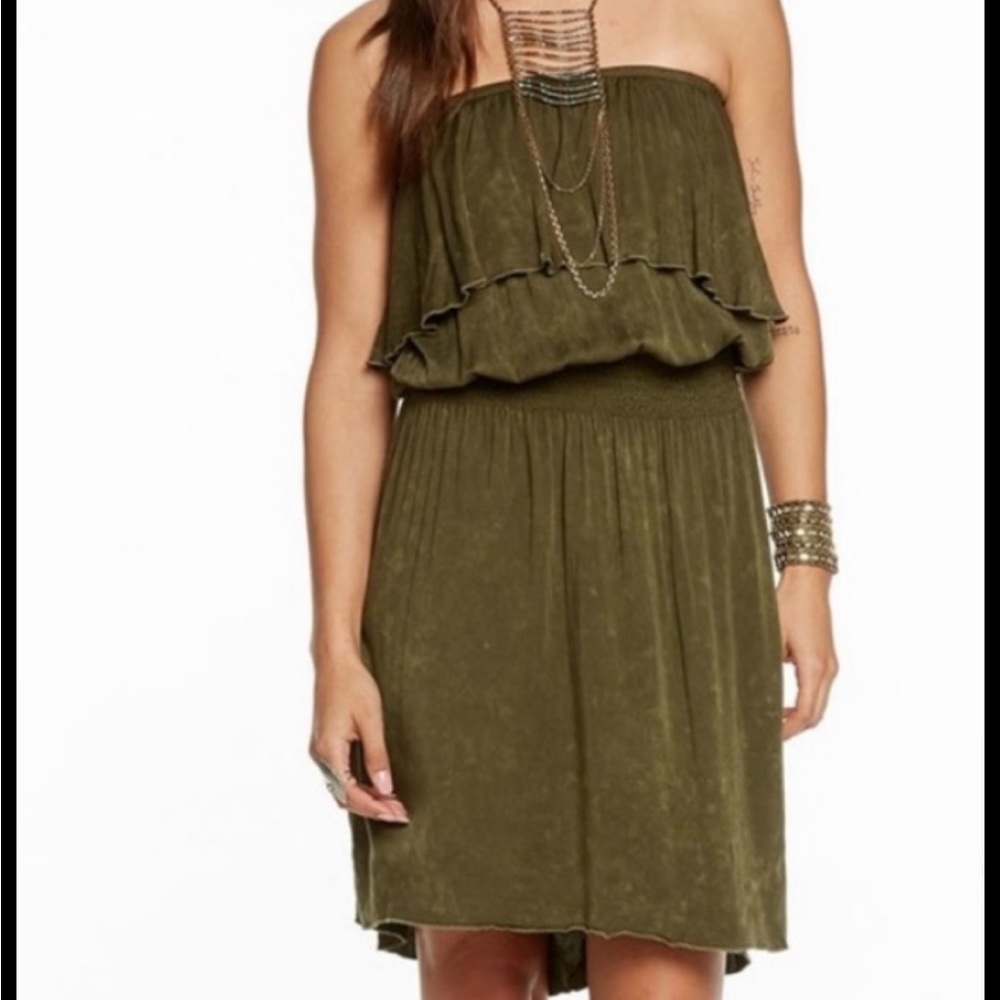 Chaser Strapless Mini-Dress with Ruffle…